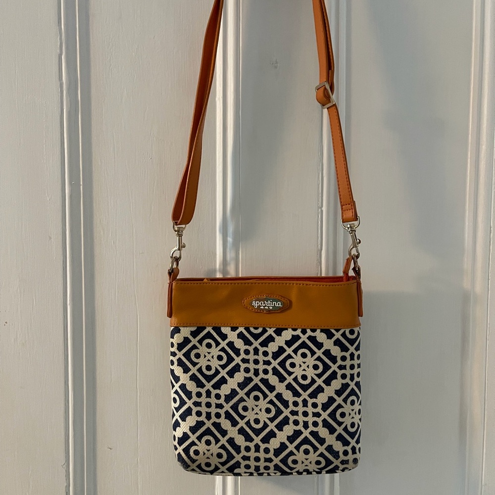 Spartina 449 Crossbody Bag Daufuskie Linen,leather Navy-natural